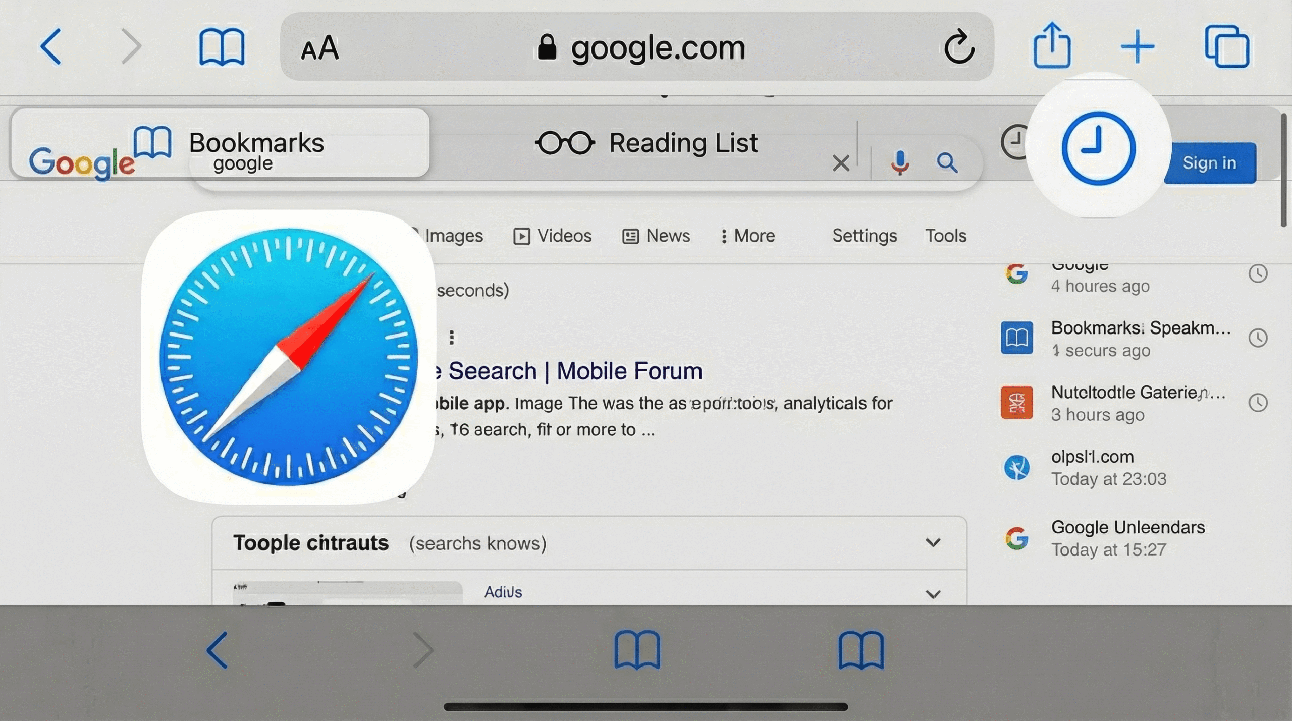 how do you view history on iphone