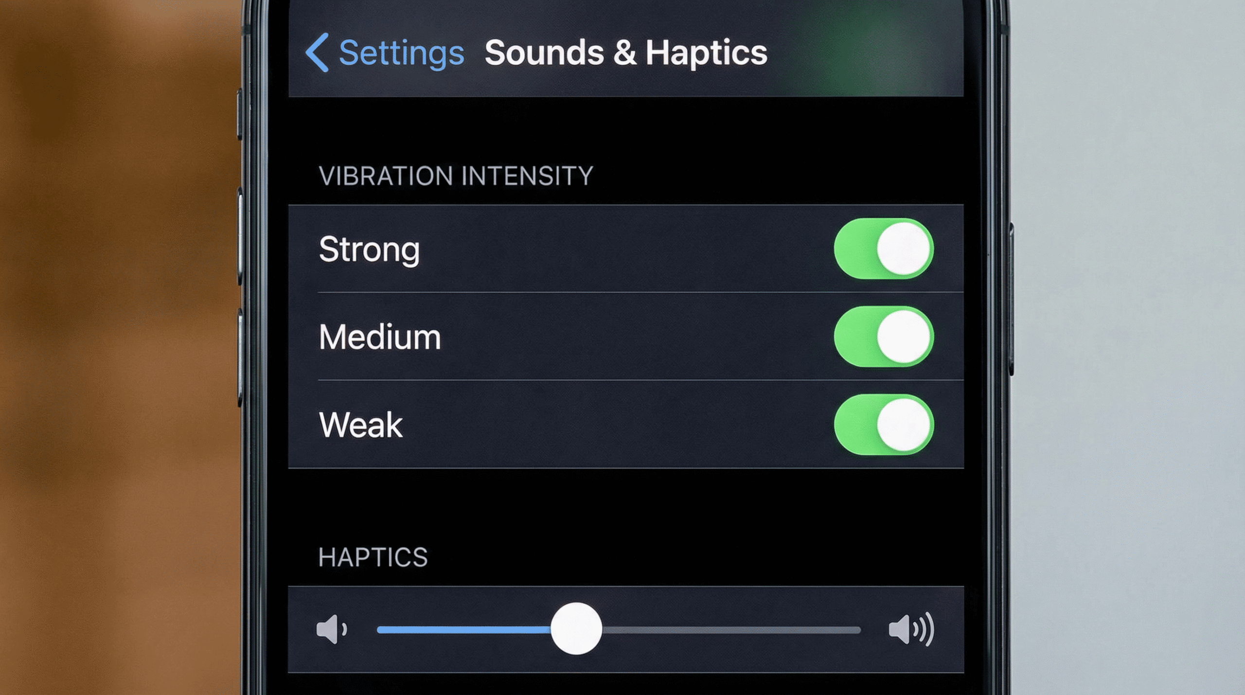how to change vibration on iphone