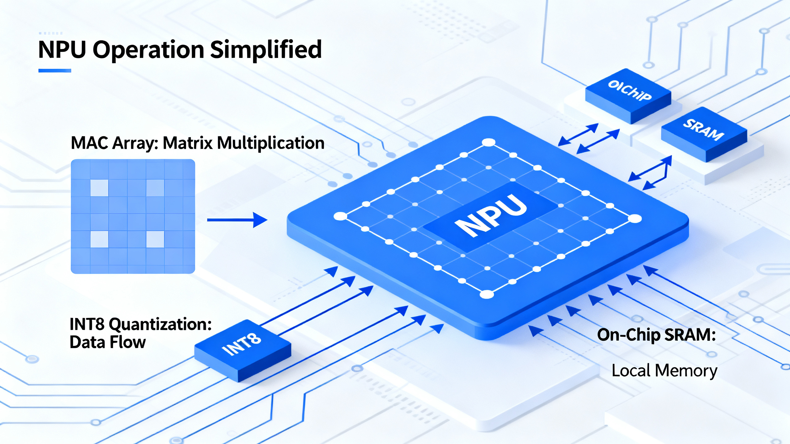 NPU internal architecture MAC array quantized inference diagram