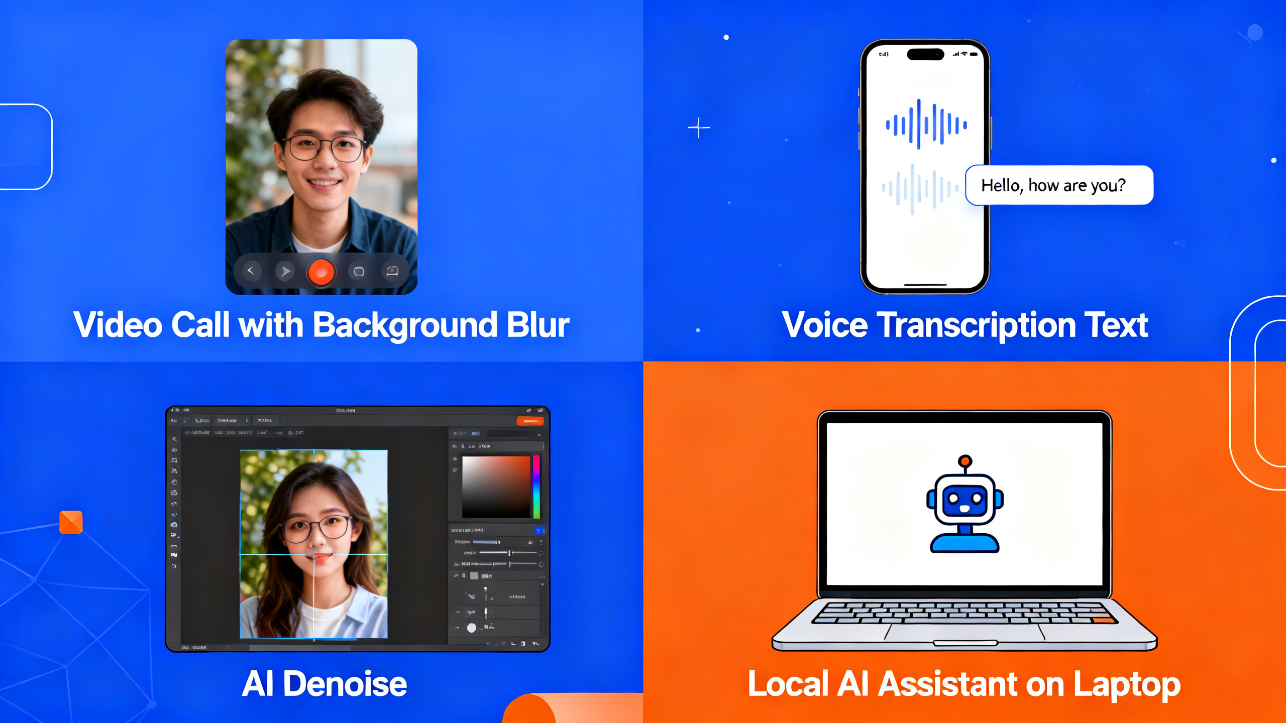 NPU real-world applications video calls transcription photo editing